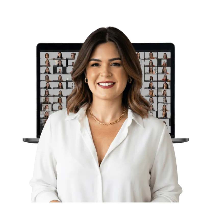 Vanessa Zito em aula on-line com alunas